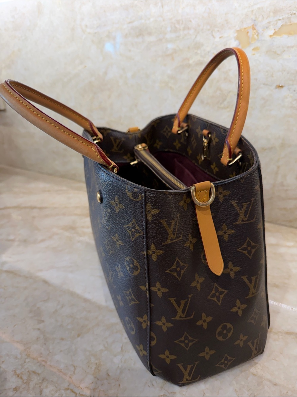 Louis Vuitton Monogram Canvas Tote in Brown and Gold - Picture 2 of 9